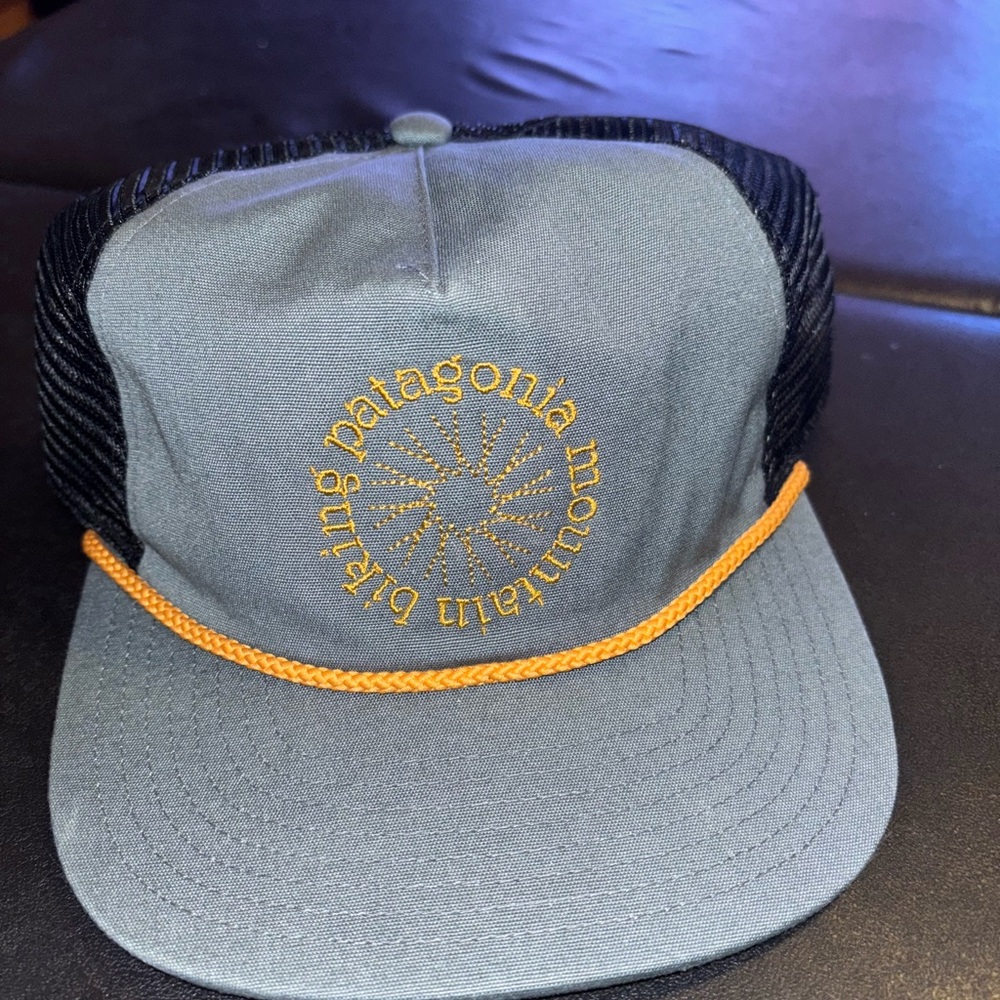 Patagonia Gray and Black Cap with Gold Embroidery